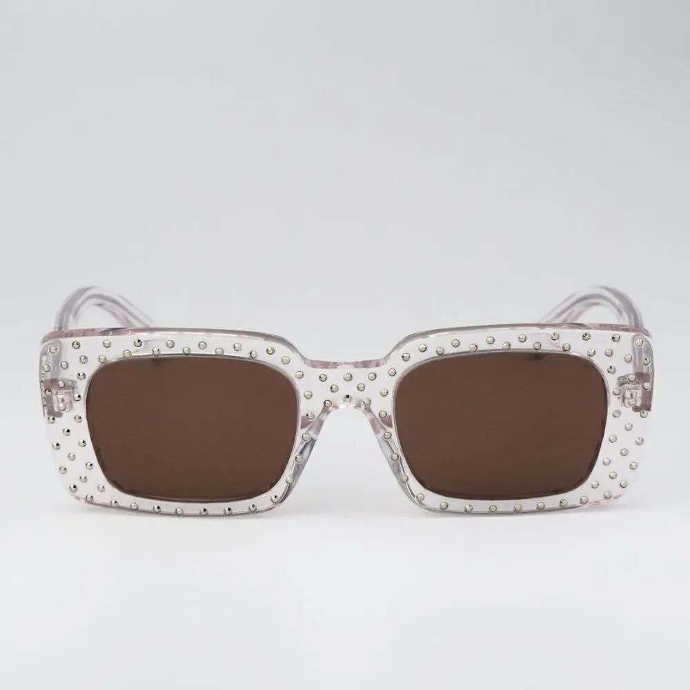 SALE! NEW Celine CL4213IS 27E ANIMATION XMAS Crystal Brown Rectangle Sunglasses